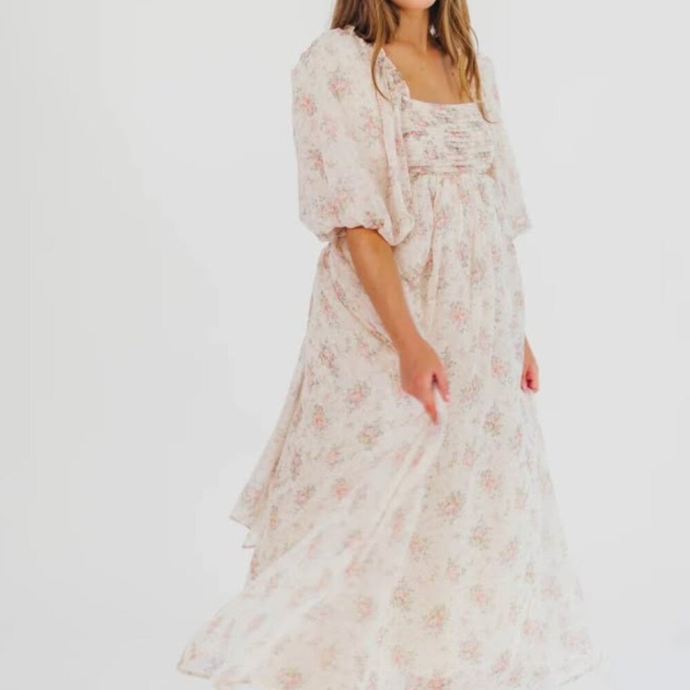 Worth Collective Melody Maxi, bump-friendly, dress in Petal Pink, size 3x